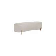 Puff Calçadeira Sala Decorativo Orgânico 1,60 cm Boucle Bege - Montanaris Decor