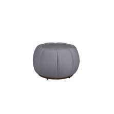 Puff Decorativo Concha Veludo Cinza - Montanaris Decor