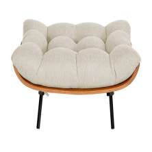 Puff Decorativo Costela Veludo Bege - Montanaris Decor