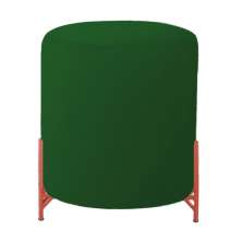 Puff Decorativo Thor Ferro Base Bronze Veludo Verde - Montanaris Decor