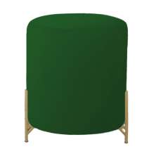 Puff Decorativo Thor Ferro Base Gold Veludo Verde - Montanaris Decor