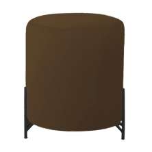 Puff Decorativo Thor Ferro Base Preta Veludo Marrom - Montanaris Decor