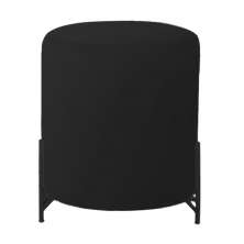 Puff Decorativo Thor Ferro Base Preta Veludo Preto - Montanaris Decor