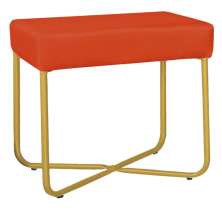 Puff Decorativo Unna Base Gold Veludo Terracota - Montanaris Decor