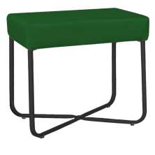 Puff Decorativo Unna Base Preto Veludo Verde - Montanaris Decor