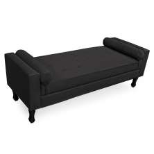 Recamier Baú Namoradeira 140cm Felix Suede Preto - Montanaris Decor
