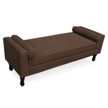Recamier Baú Namoradeira 90cm Felix Suede Marrom - Montanaris Decor