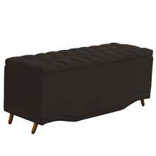 Recamier Calçadeira Baú Belize Casal King 195cm Veludo Marrom - Montanaris Decor