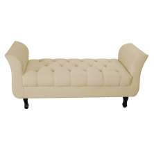 Recamier Grecia Decorativa 100cm Suede Bege - Montanaris Decor