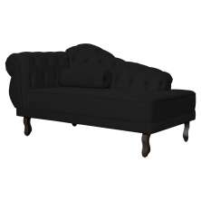 Recamier Larissa Lado Direito 1,20 cm Veludo Preto  - Montanaris Decor