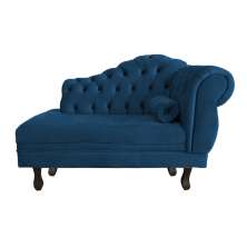Recamier Larissa Lado Esquerdo 1,20 cm Veludo Azul Marinho - Montanaris Decor