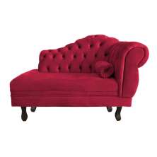 Recamier Larissa Lado Esquerdo 1,20 cm Veludo Vermelho - Montanaris Decor