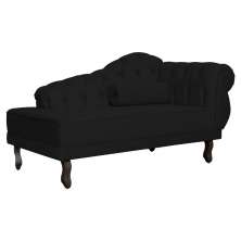 Recamier Larissa Lado Esquerdo 1,50 cm Veludo Preto - Montanaris Decor