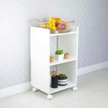 Armário Organizador Nicho Branco com Rodízio 40cm para Cozinha