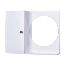 Armário Para Banheiro Com Espelho Redondo cor Branco Com Porta Que Fecha Suave