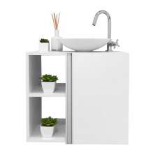 Conjunto Armário para banheiro Branco e Cuba Harpia