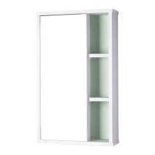 Espelho Milano para Banheiro com Armário Branco e Verde Menta - 69 x 42cm