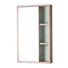 Espelho Milano para Banheiro com Armário Carvalho e Verde Menta - 69 x 42cm