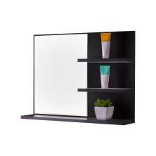 Espelho para Banheiro com Prateleiras Lugano 60 x 45cm - Preto