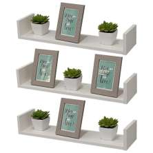 Kit 3 Prateleiras U 60cm Branco Nicho Livros Sala Quarto