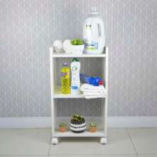 Nicho Organizador Móvel Multiuso para Lavanderia com Rodinhas 40cm