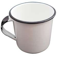 Caneca Esmaltada Xícara de Café Chá 400ml Caneca  Agata Caneca Branca
