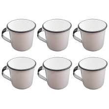 Jogo 6 Xícaras Café Caneca Esmaltada 400ml Caneca de Agata