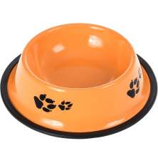 Comedouro e Bebedouro Aço Inoxidável 15cm 150ml Laranja