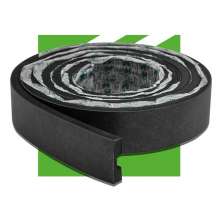 Eva Rodape Acabamento Ripado Laminado 2,5m - Urban Black-passa fio