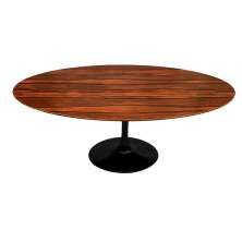 Mesa Saarinen Oval Pau Ferro 198x122cm - Base Preta