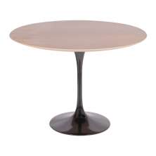 Mesa Saarinen Redonda Imbuia 100cm - Base Preta