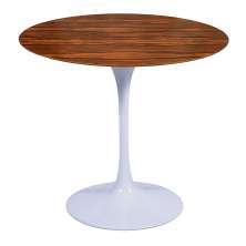 Mesa Saarinen Redonda Pau Ferro 90cm - Base Branca