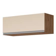 ARMARIO AEREO BASCULANTE PARA GELADEIRA MILLA CASTANHO OFF WHITE PUXADOR ALUMINIO