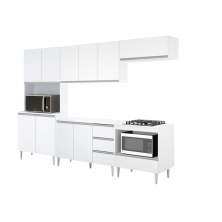 COZINHA MODULADA MILLA 5 PEÇAS BRANCO PUXADOR ALUMINIO