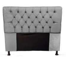 Cabeceira Carla Capitone para Cama Box Casal 140 CM Suede Cinza