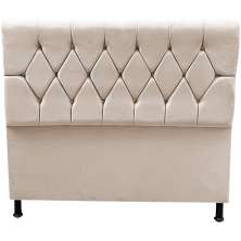 Cabeceira Paris Capitone para Cama Box Casal 140 CM Suede Bege