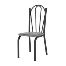 Cadeira Tubular Preto Fosco 121 Assento Platina