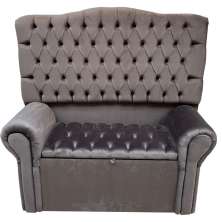 Conjunto Cabeceira e Recamier Bella Capitonê para Cama Box Casal 140 CM Suede Marrom