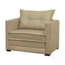 Poltrona Cama Londres Suede Bege
