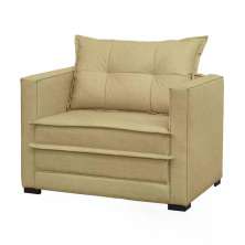 Poltrona Cama Londres Suede Marfim