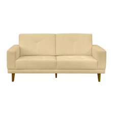 Sofá 03 Lugares Capri 180cm Suede Marfim