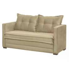 Sofá Cama 02 Lugares Londres Suede Bege