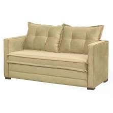 Sofá Cama 02 Lugares Londres Suede Marfim