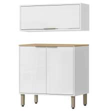 Armario Aereo E Balcao 80 cm GLOR ABGL01 Branco Neve MXM