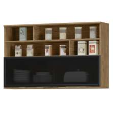 Armario Aereo MDF 120 cm 1 PT Vidro Tosc ATO03 Freijo Freijo MXM