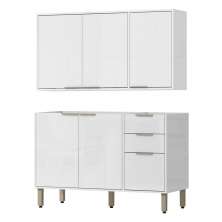 Armario E Balcao Pia 120 cm GLOR ABGL24 Branco Neve MXM