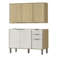 Armario E Balcao Pia 120 cm GLOR ABGL24 Castanho Off White MXM