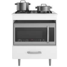 Balcão Para Cooktop  1 Gaveta 72 cm Alec Branco PLN