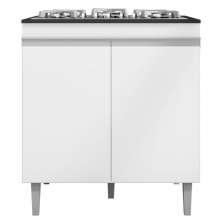 Balcao Com Tampo Cooktop 79 cm 2 Portas Andreia Branco REAJL