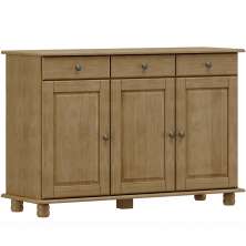 Balcao Madeira Maciça 3 Portas 3 Gavetas 129 cm 8927 Freijo Milani Store